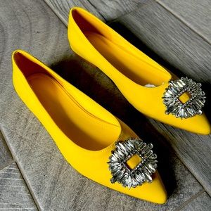 Zara dupes flats with rhinestone detail